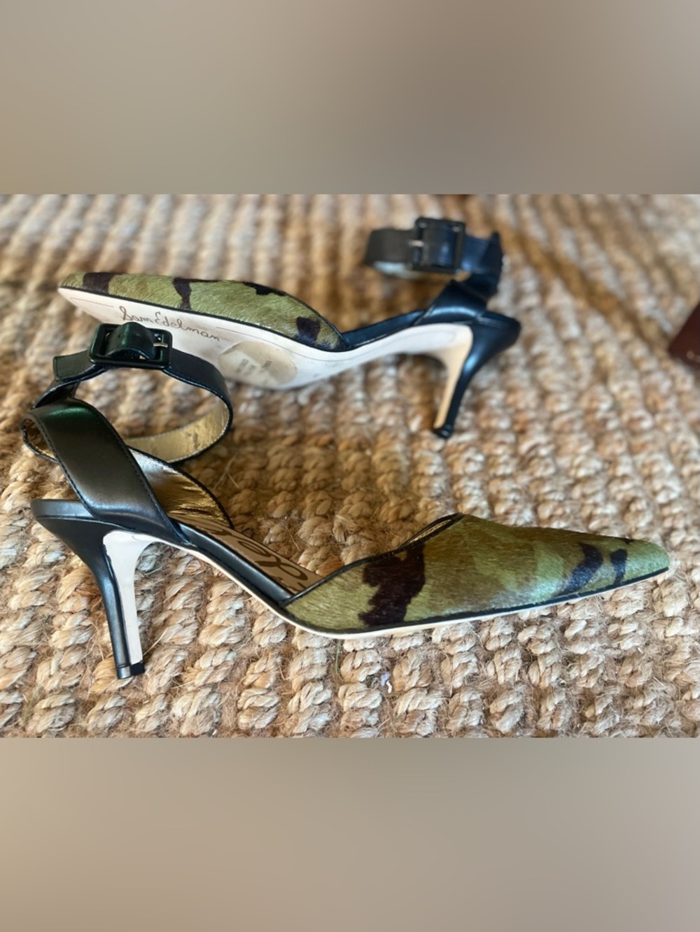 Sam Edelman Ankle-Strap Pump in Olive Camo pony- 
stunning shoes ! - Picture 3 of 12